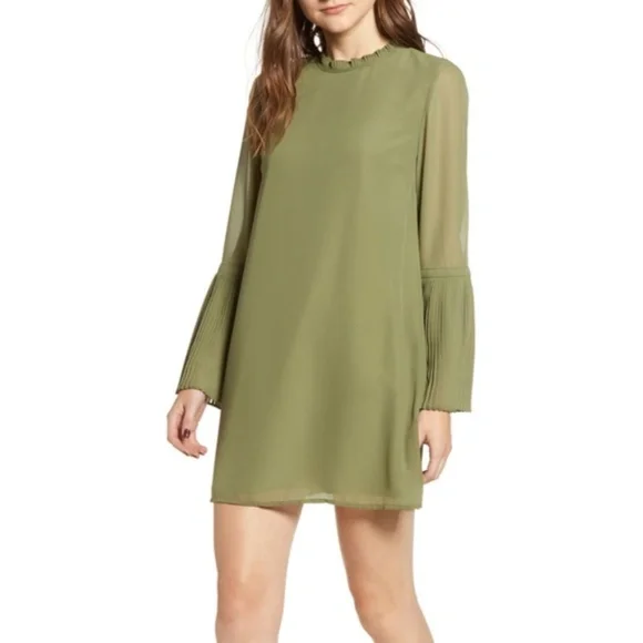 cupcakes and cashmere green dress Cupcakes And Cashmere Malina Shift Dress